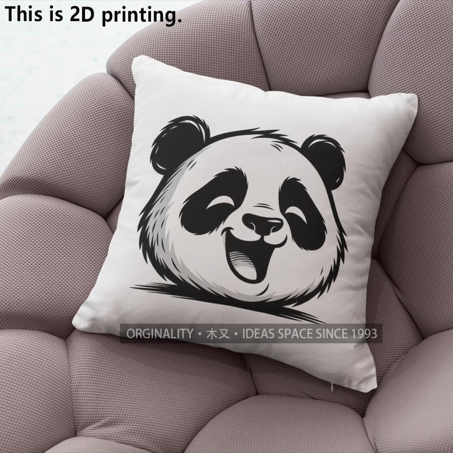 Cute Funny Panda Faces Decorative Throw Pillow Covers Pattern Cushion Cover Suitable For Sofa Bedroom Car Pillow Cover