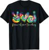 Vintage Tie Dye Peace Love Bowling Graphic Tee for Enthusiasts