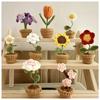 Diy Handmade Knitted Flower Potted Plant Floral Art Decoration