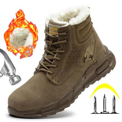 Herren Winterstiefel für Arbeitsschuhe Sicherheitsstiefel für Ingenieure Hitzebeständige Industrieschuhe Durchstichfeste Arbeitsstiefel Baumwollschuhe