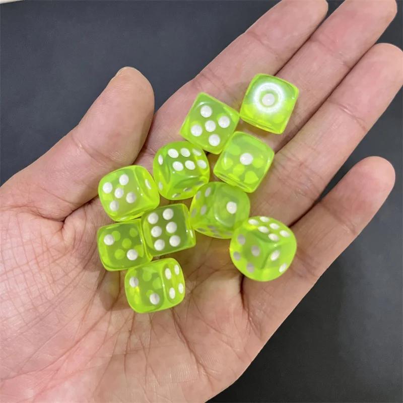 50Pcspack High Quality New 12Mm Acrylic Transparent D6 Point Dice #12 Round Corner Boutique Dice