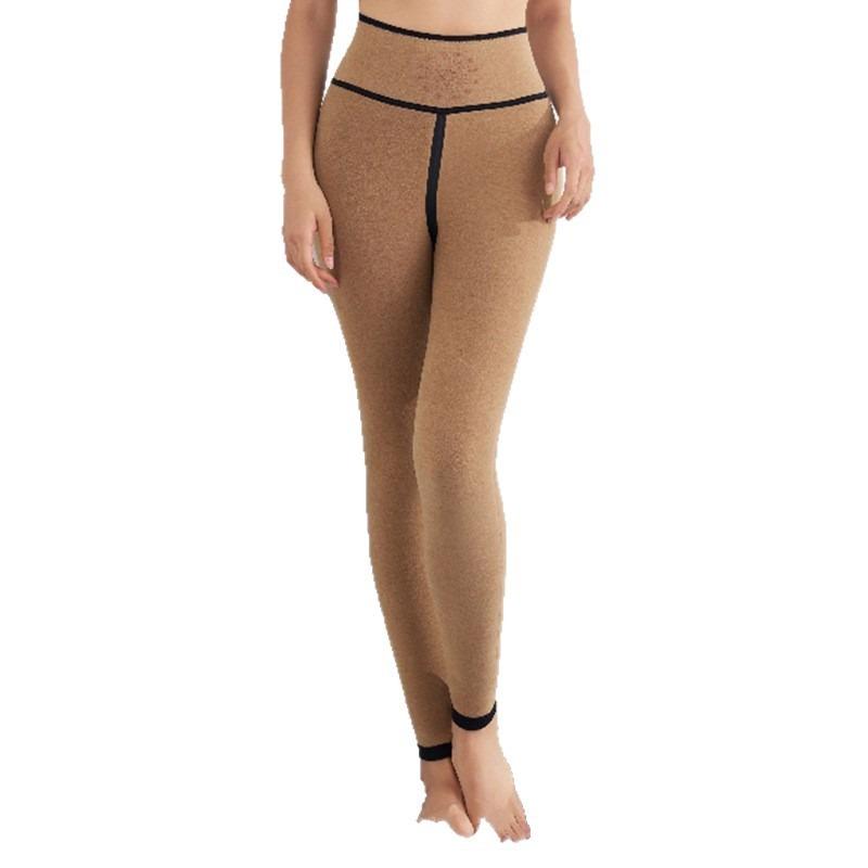 High waist latex shark pants women's hip lift and belly Barbie yoga pants outer wear autumn and winter velvet thickened bottom lamb wool