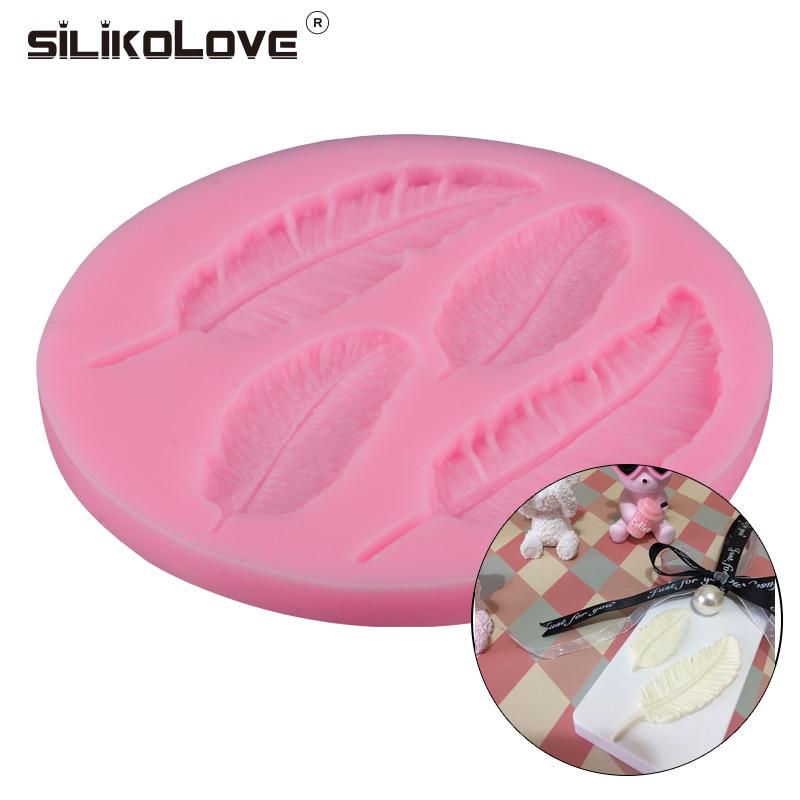 Moule en Silicone plumes d'oiseaux chocolat bricolage fondant décoration de gâteau bordure en dentelle outils de cuisson de cuisine