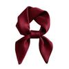 Burgundy small square scarf silk scarf women's spring, autumn and summer professional matching shirt neck protection scarf hair band tulle scarf scarf
