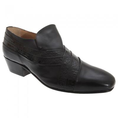 Mens Folded Vamp Tab Full Leather Reptile Shoes
