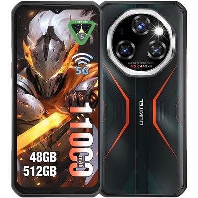 OUKITEL WP55 Pro 5G Smartphone Rugged 6.6" 11000mAh/33W Unbreakable Portable Phone 108MP Night Vision Dual SIM/NFC Orange