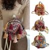 Geometric Shoulder Straps Ethnic Jacquard Backpack Colorful Small Backpack with Tassels Fabric Bag Straps Boho Crossbody Purse for Women