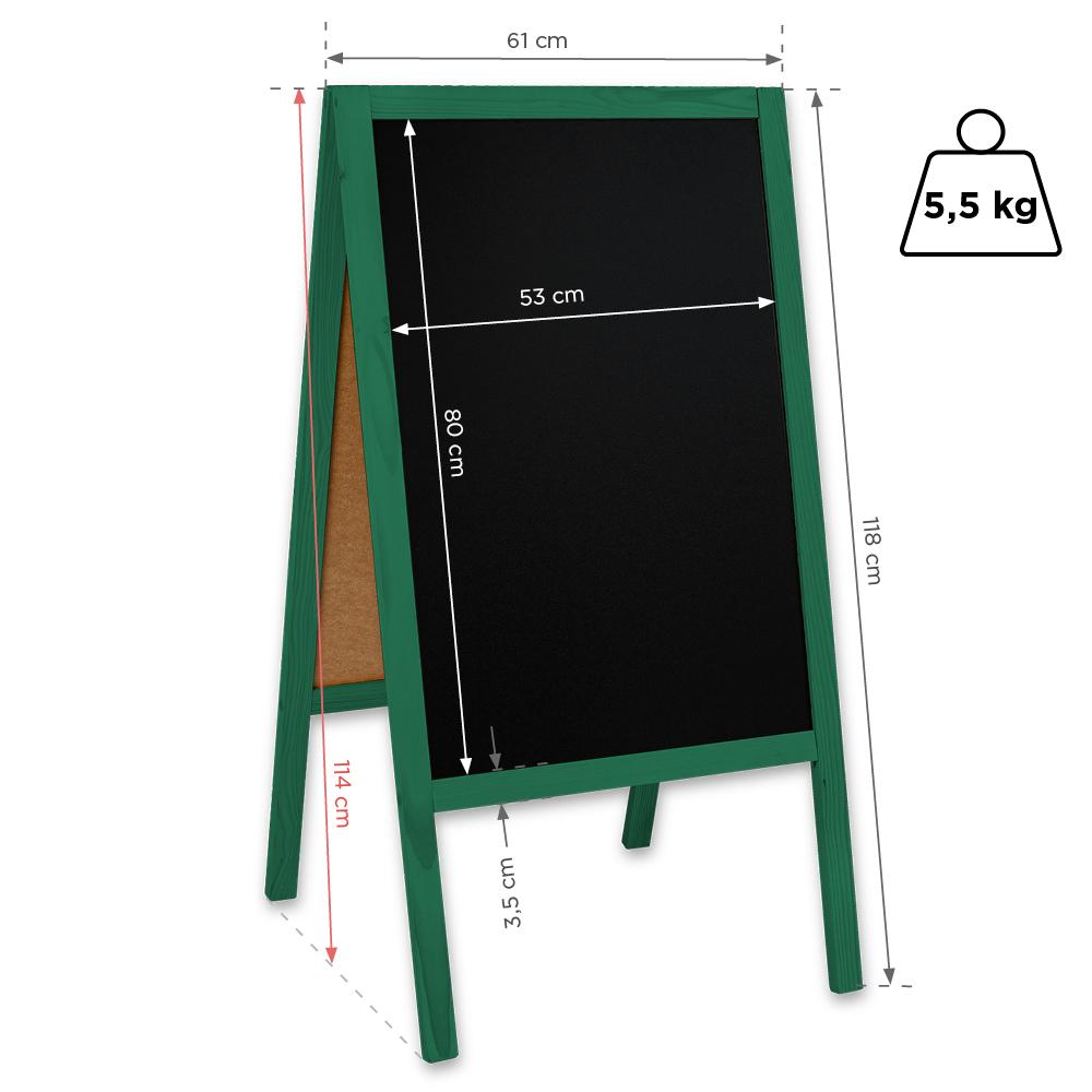 Classic L wooden sign (61x118 cm) - green