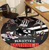 Football Club Pattern Round Rug, Indoor/Outdoor Mat, for Picnic, Gameroom, Bedroom, Office, Living Room, Home Decor Carpet, Birthday Gift