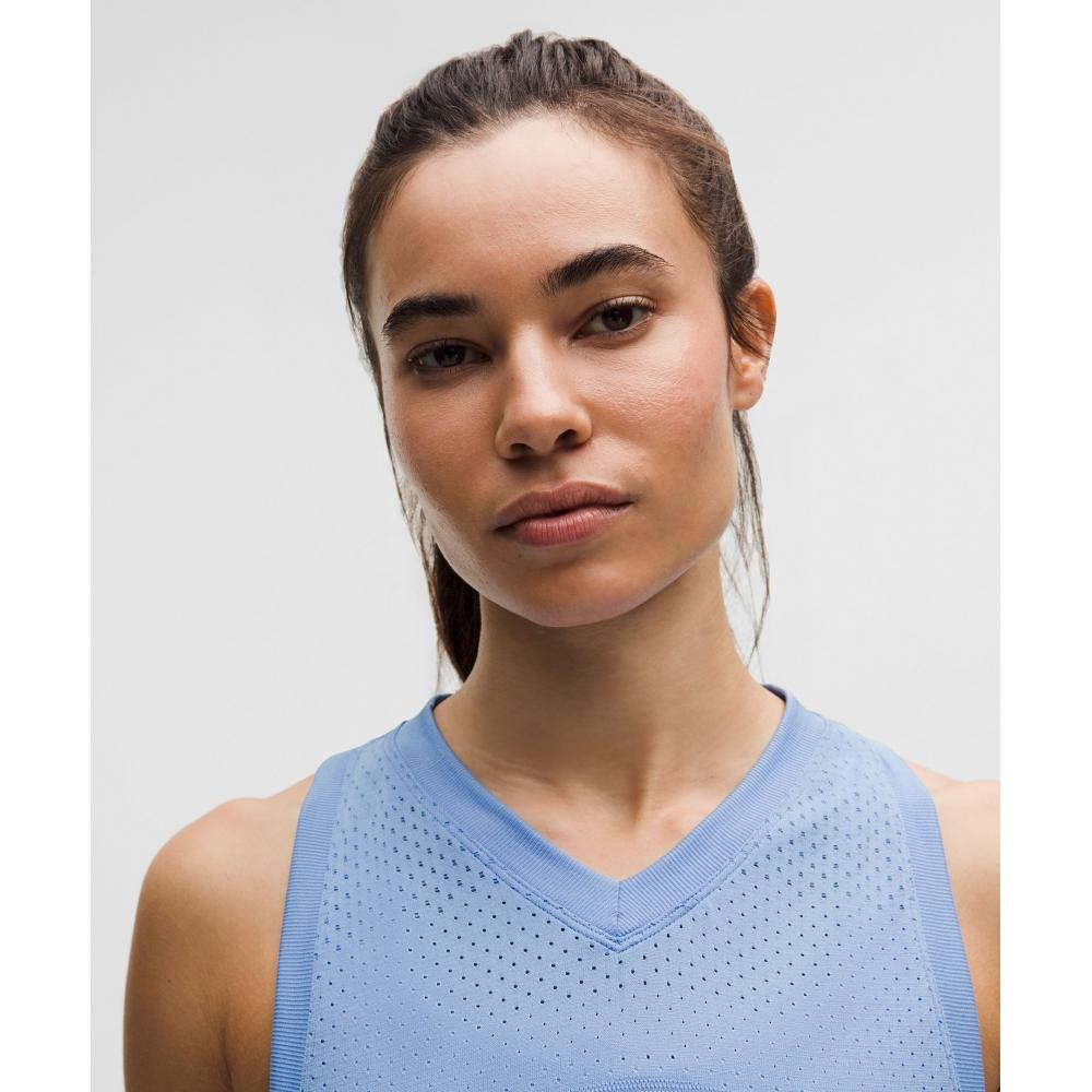 Lululemon Swiftly Open Hole V Neck Tank Top Sinatra Blue