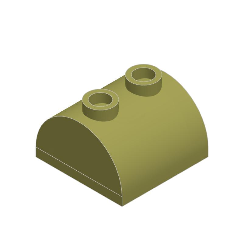 50 stuks MOC 30165 Bakstenen Hellend Gebogen 2x2x1 Dubbel met 2 Noppen DIY Bouwstenen Speelgoed Compatibel Past in Constructie Speelgoed