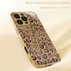 Luxury Leopard Print Gold Metallic Paint Glass Phone Case For iPhone 17 16 15 14 13 12 11 Pro Max 14 15 Plus 17 Air 16E Cover