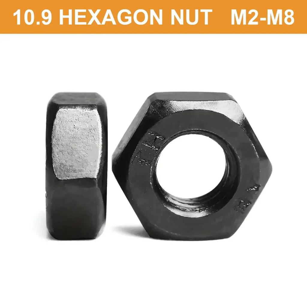 270PCs Carbon Steel Metric Hex Nut Kit - Includes Sizes M2 To M8, Perfect for Your Industrial & DIY Needs