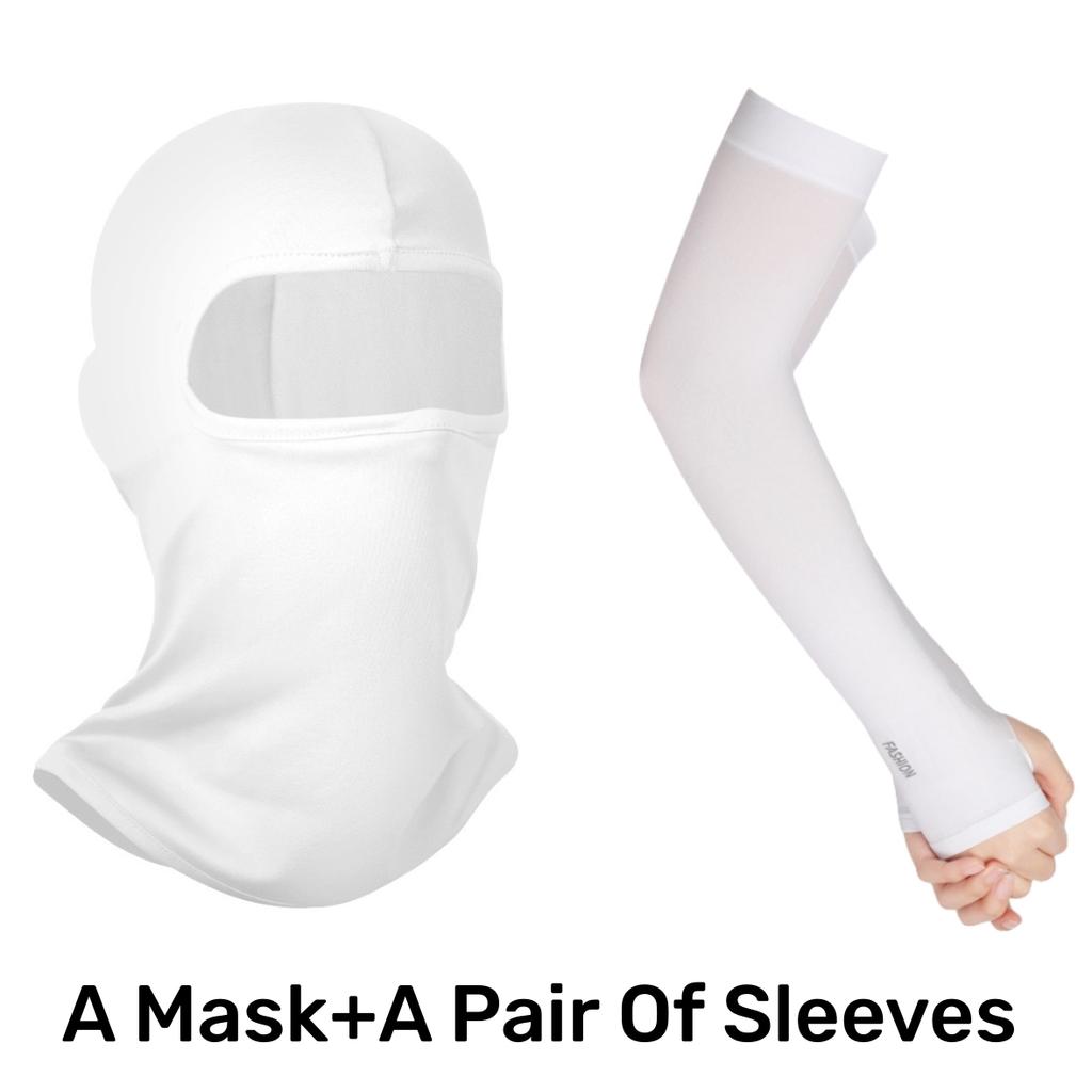 Motorcycle Balaclava Full Face Cover with Arm Sleeve Warmer Wind Shielding Breathable Motorbike Motocross Biker Cycle Riding Anti Practical Use