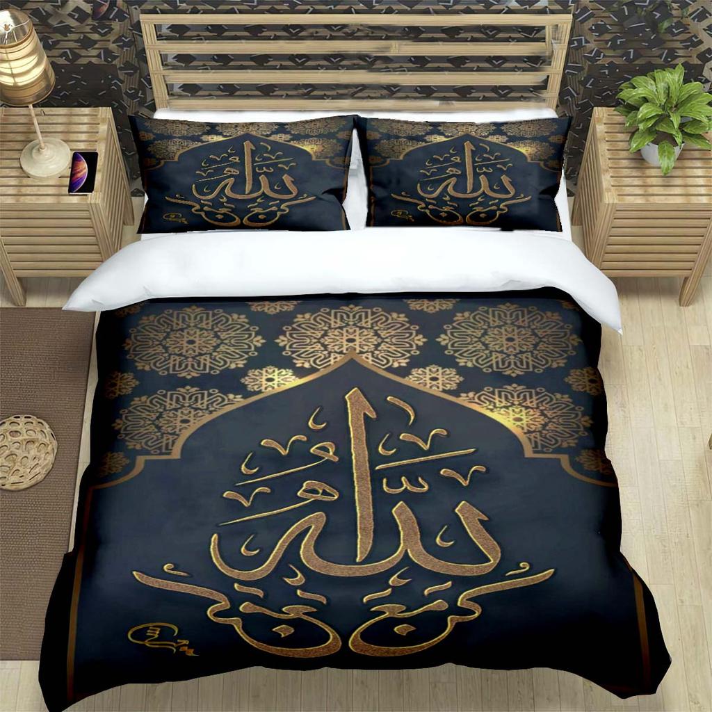 Fashion Muslim Prayer  Print Bedding Sets Bed Supplies Set Duvet Cover Bed Comforter Set Bedding Set Luxury Gift