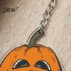 Waterproof Acrylic Pendant Halloween Creepy Pumpkin Keychain, Double-sided Head Key Ring Car for Backpacks, Decorative Chain Holiday Party Theme