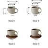 Mit Holzuntertasse Grobkeramik Moderne Kunst Kaffeetasse Abgerundeter Griff Keramik-Teetasse Nachmittagstee