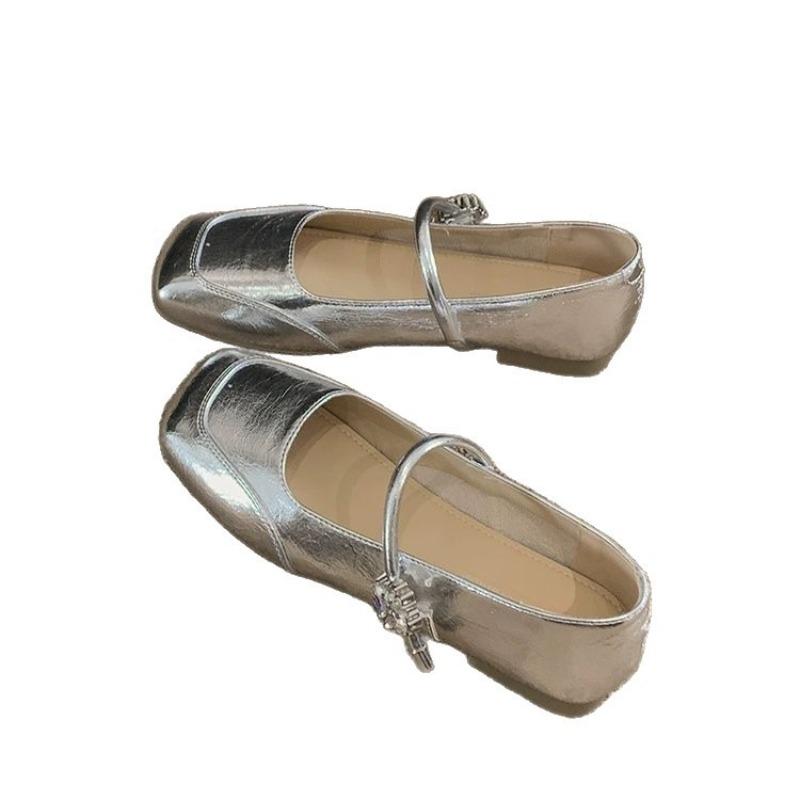 Square head shallow mouth single shoes women's autumn fashion new versatile soft sole retro Doudou Mary Jane shoes small leather shoes