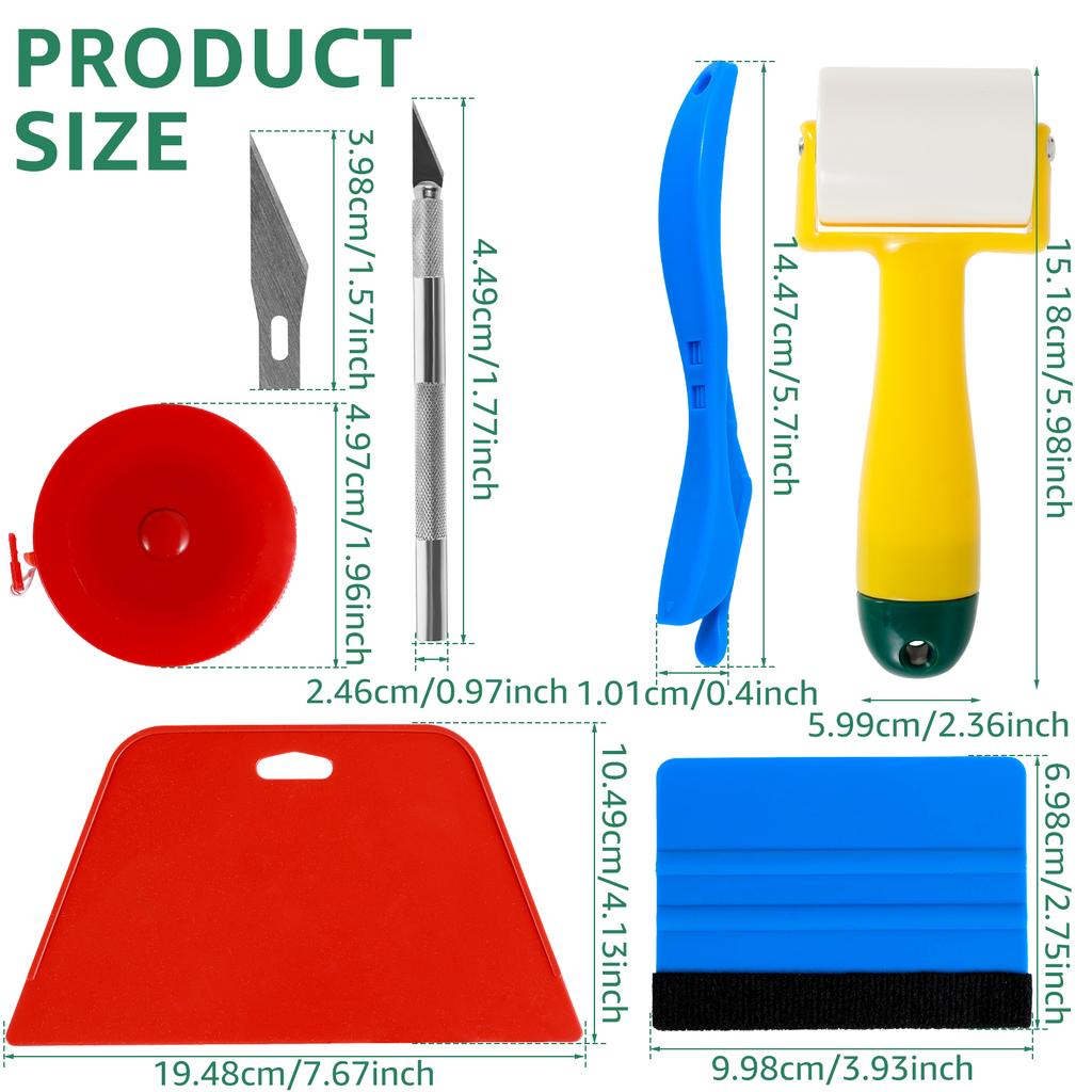 11Pcs Wallpaper Smoothing Tool Kit Reusable Wallpaper Tool Set Flexible Wall Paper Peal and Stick Tool with Seam Roller Tape