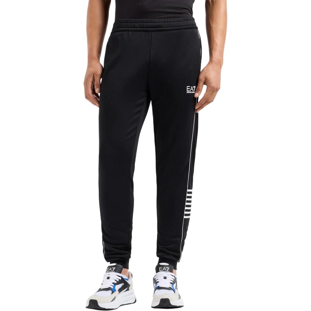 Emporio Armani EA7 SS24 Logo Mid-Rise Cuffed Casual Pants Men Bottoms Black 6DPP53-PJ16Z-1200