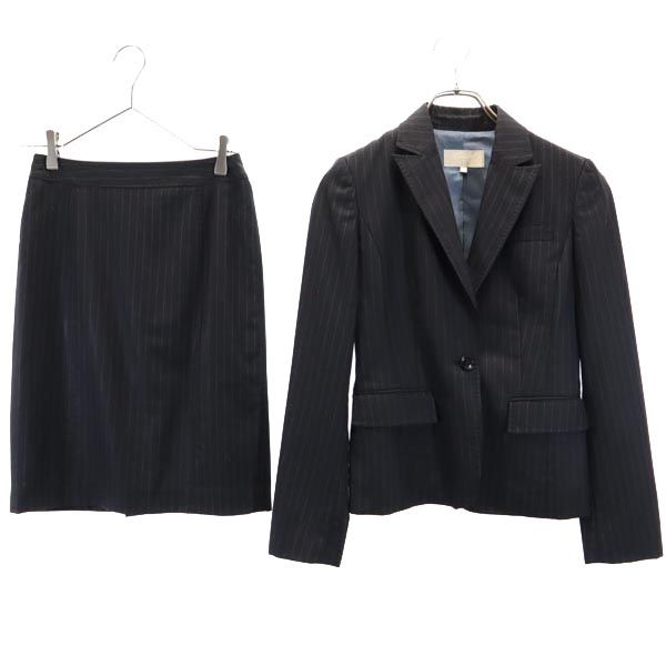 

ФАСАД ЗЕЛЕНЫЙ Костюм с юбкой в полоску 36 черный приталенный пиджак Женский Б/У