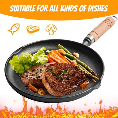 9/10 Zoll Gusseisen Bratpfanne Antihaft-Kochpfanne mit Griff Omelettpfanne Küche/Camping Kochgeschirr