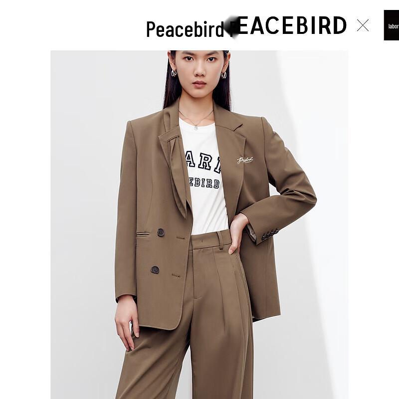 PEACEBIRD Women's Professional Double-Breasted Blazer