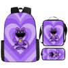 Poppyplaytime Mochila Escolar para Estudante Conjunto de Três Peças Mochila Bolsa Estojo