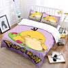 Free Shipping! Cute P-Psyduck Theme Bedding Set 3 Pieces Quilt Cover Pillowcase  Us Twin Adult Bed Cover Bedroom Set Kids Gift