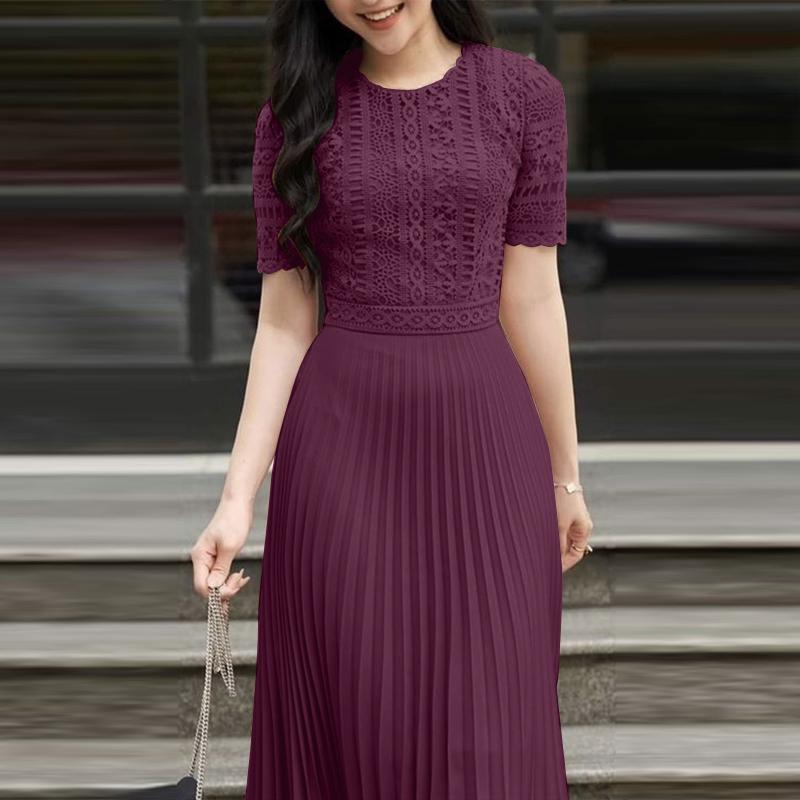 

ZANZEA Женское повседневное летнее платье с коротким рукавом, пэчворк из кружева с вышивкой