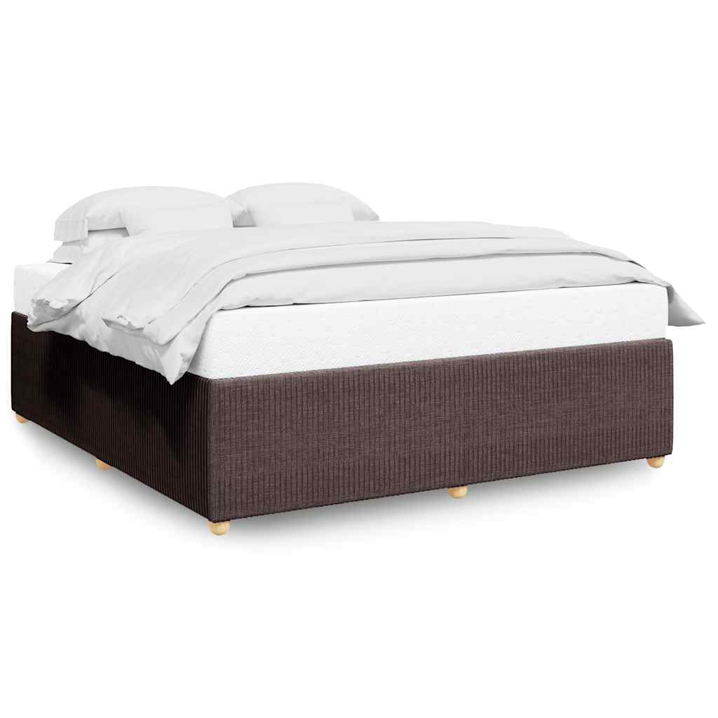 Bed Frame without Mattress Dark Brown 200x200 cm Fabric