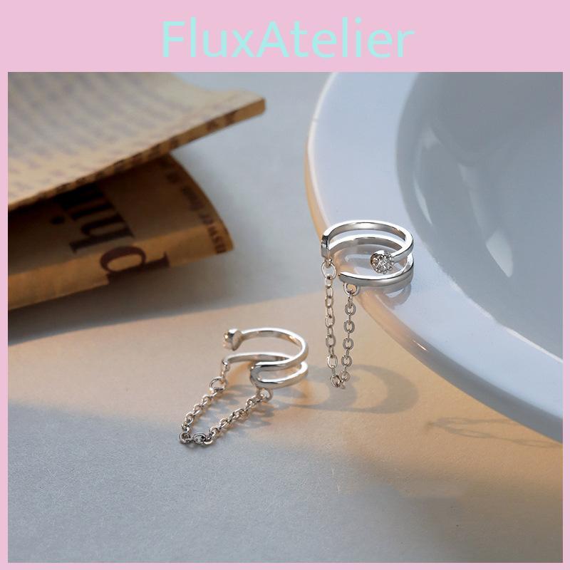 Diamond Sparkling Personalized Doublelayer Chain Cold Style Ear Clip Men Women