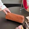 Retro corduroy solid-color pencil case artistic and minimalist stationery bag green