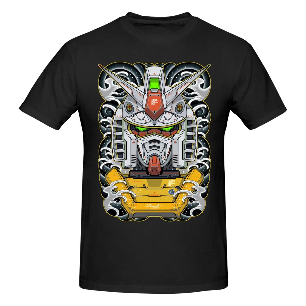 Mecha Warrior Gundam T Shirt for Men 2026 Cotton Freedom T-shirts Summer Short Sleeve Tee Shirt Slim Fit Clothing Gift