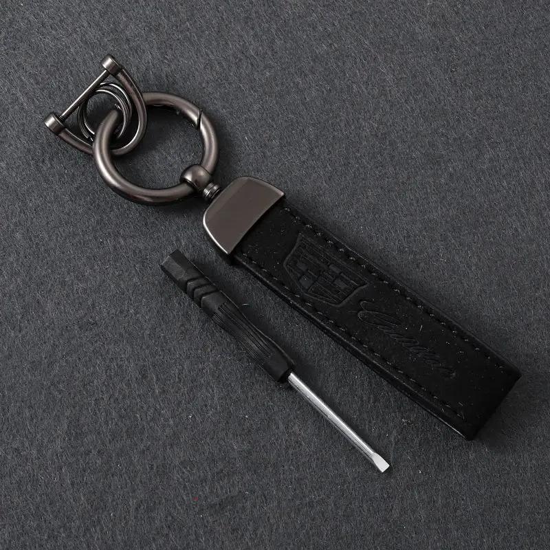 

For Cadillac Escalade CTS ATS SRX Deville BLS XT4 XT5 XT6 STS XTS SLR XLR CT4 CT5 CT6 Car Keychain Buckle Holder Key Landyard