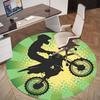 1pc motorcycle dirt bike Round Chair mat Area Rug - Non-Slip, Floor Mat for Office, Bedroom, and Indoor Decor c1125269