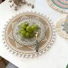 Boho Mandala Round Placemats Heat-Resistant Linen-Cotton Table Mats Washable Non-Slip Dining Decor