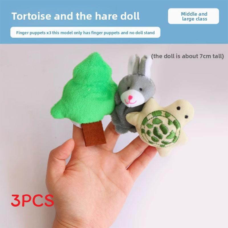 Сказка «Три поросенка» Пальчиковые куклы для детей с плюшевыми персонажами животных для игры и раннего развития Turtle Rabbit
