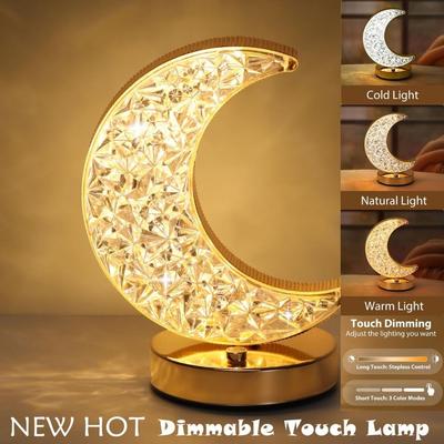 USB Rechargeable Crystal Night Light Dimmable Desk Light New Beside Lamp