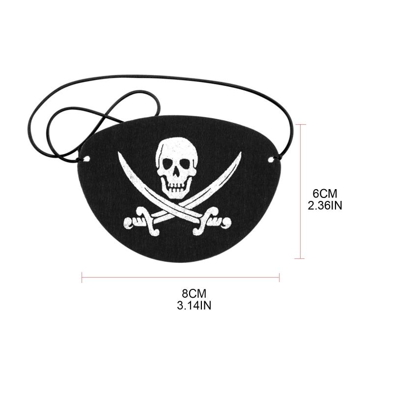 12Pcs Felt Pirate Eye Skull Eye Skeleton Captain Eye Mask Pirate Theme Decor Dropshipping