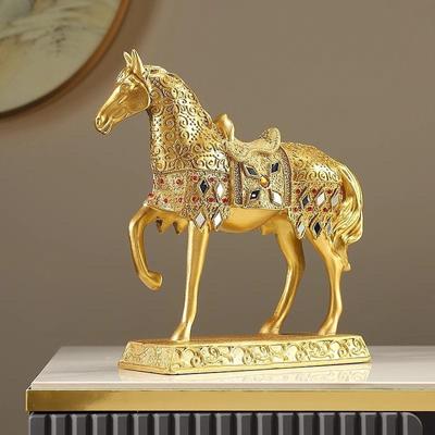 Statuina di Cavallo Statuetta Miniatura Resina Decorazione da Tavolo Collezione Animale per