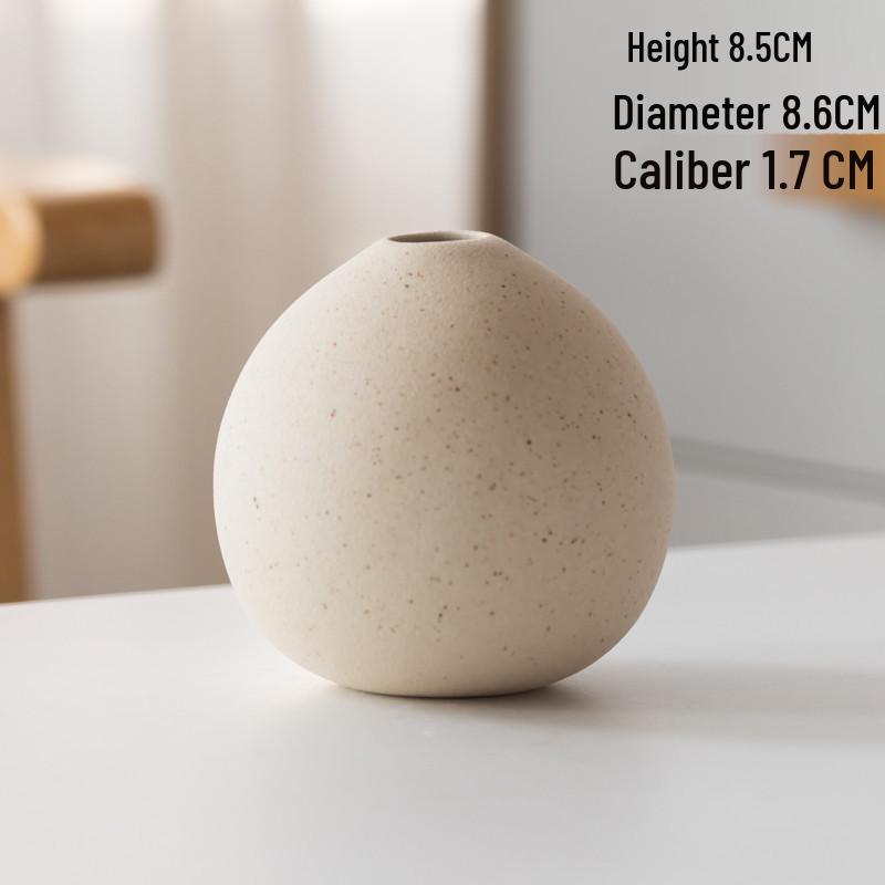 Rust-Colored Nordic Retro Ceramic Vase with Black Spots