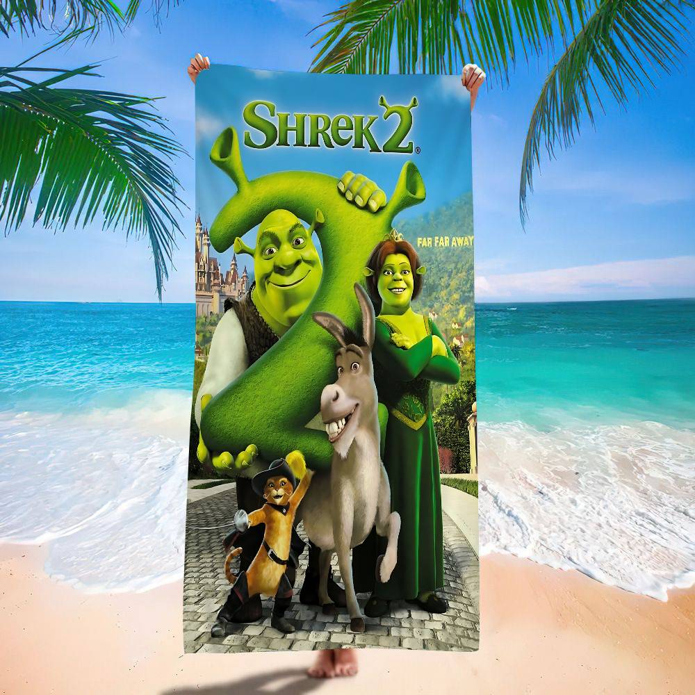 Classic Cute Cartoon S-Shrek Big Microfiber Beach Towels Quick Dry Towel Sand Beach Towels Pool Towel For Travel Swim Pool Yoga