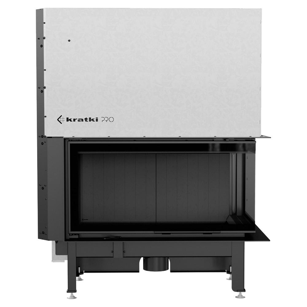 Steel Fireplace KRATKI NADIA Right 14 kW Ø 200 Lift-up Black Thermotec
