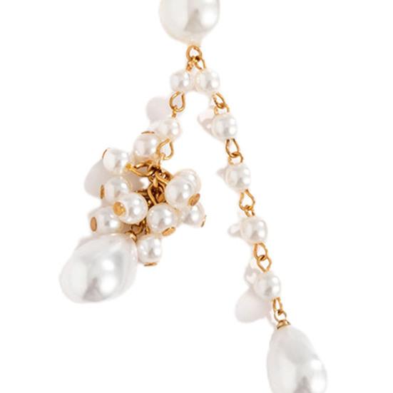 1Pc Clipe Brinco Imitação Pérolas Longo Borla Jóias Temperamento Delicado Ear Cuff para Casamento