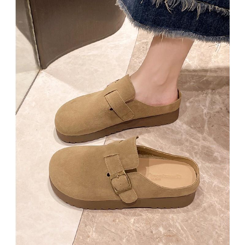 

Женские новые туфли-лодочки на одной педали, ленивые, с толстой подошвой, полузакрытые, женские туфли 35