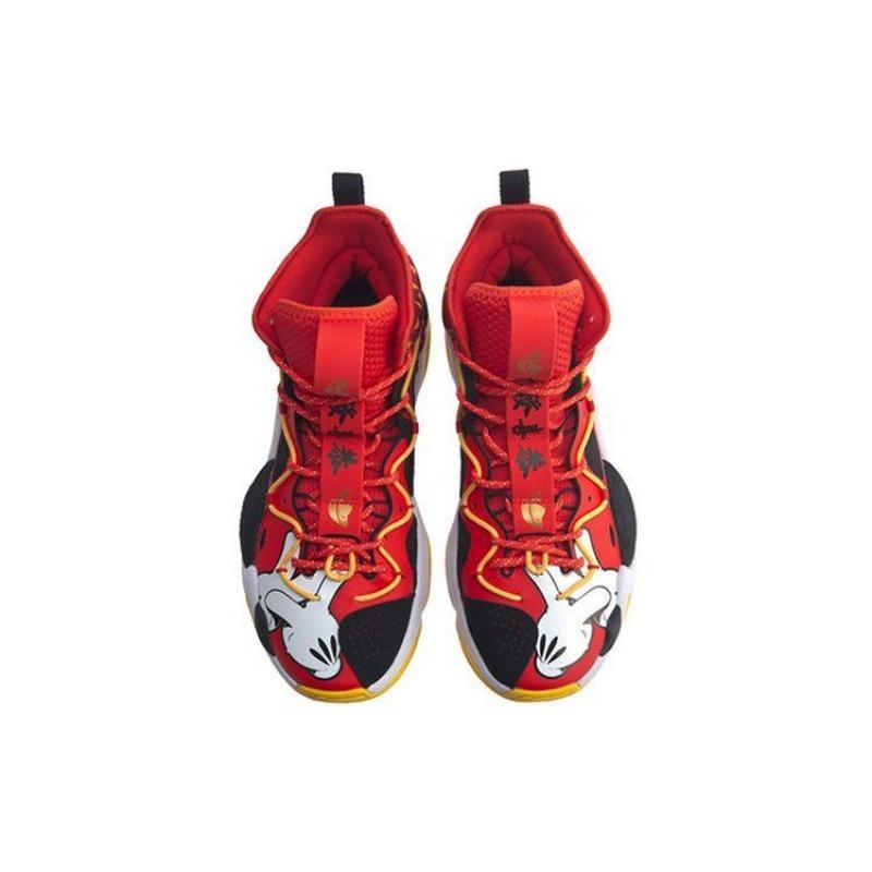 Li-Ning Air Strike 6 Premium Comfortable Sports Shock Absorption Non-Slip Wear-Resistant High-Top Basketball Shoes Men Sneaker Red Yellow ABAQ011-6