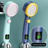 High-Pressure Digital Display Handheld Shower Head 4 Mode Jet Styles New Black ABS Bathroom Faucet Accessory Single Water Outlet