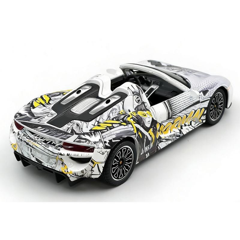 1/24 Porsche 918 Spyder Supercar Alloy Car Model Sound and Light Pull Back Children's Toy Collectibles Birthday Gift
