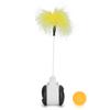 Car Design NonBattery Self Rotating Cat Chasing Toy Pet Interactive Toys with Ball Plume